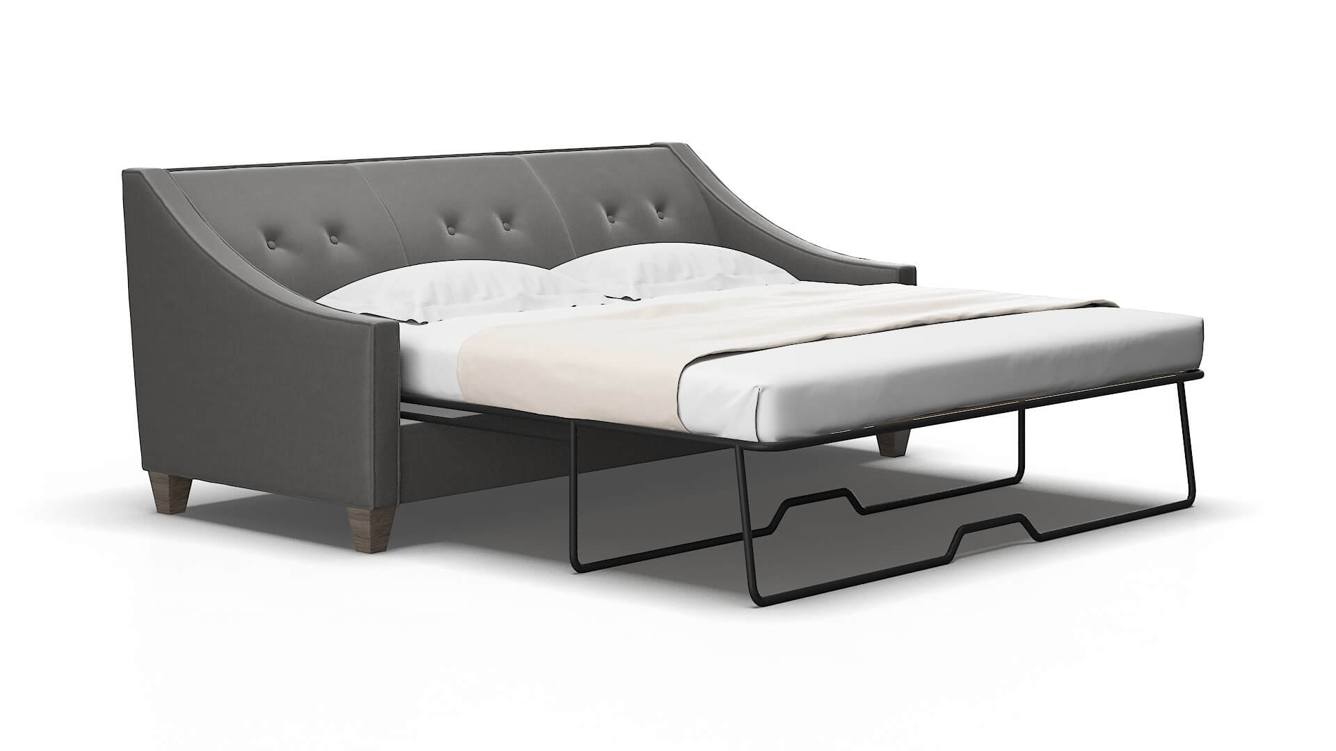 Berlin Oakley Charcoal Sofa Sleeper Espresso legs 2