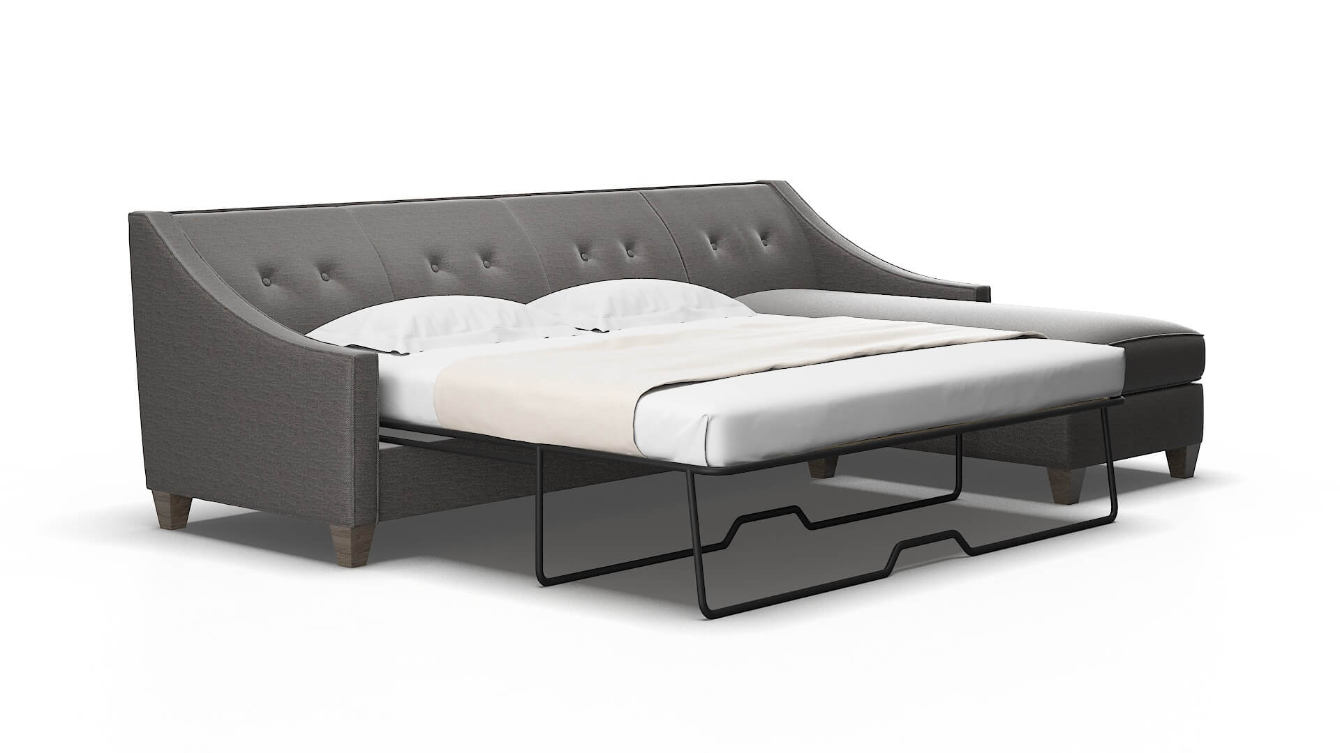 Berlin Oscar charcoal Panel sleeper Espresso Legs  2