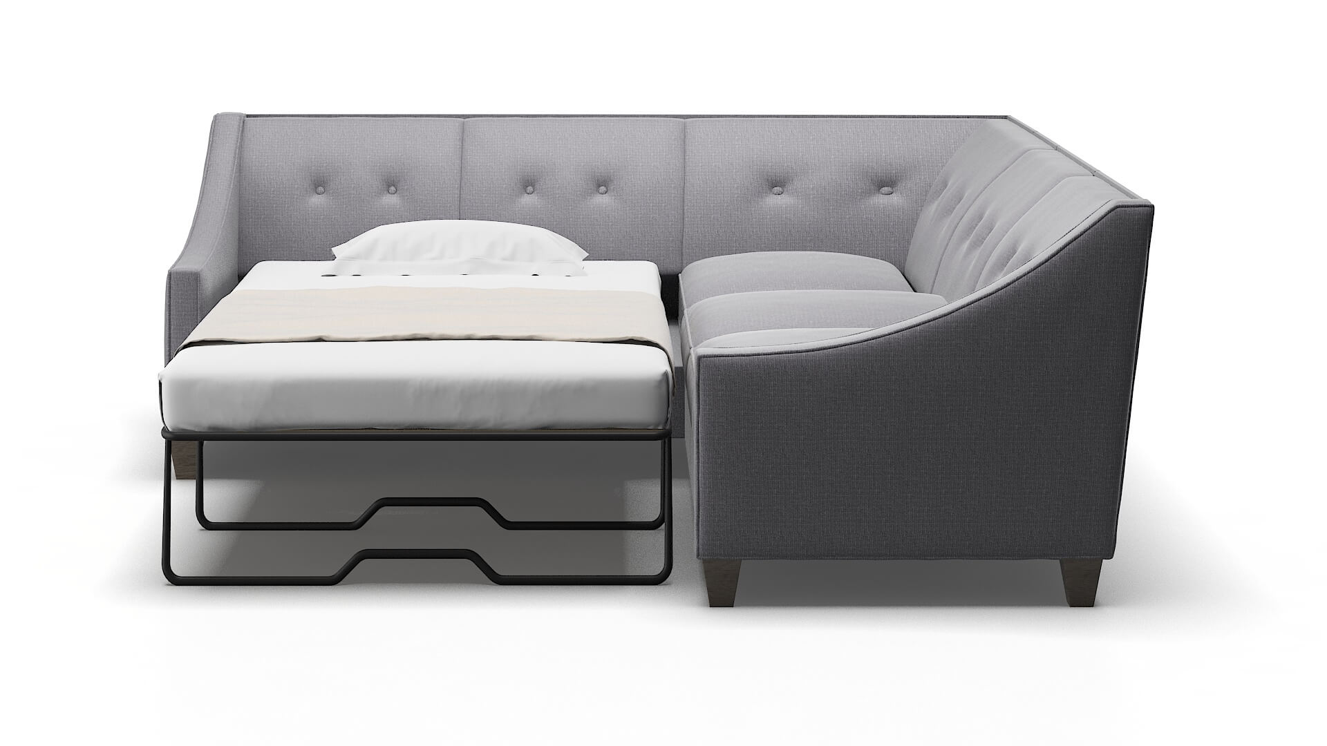 Berlin Parker Ash Sectional Sleeper Espresso legs 1