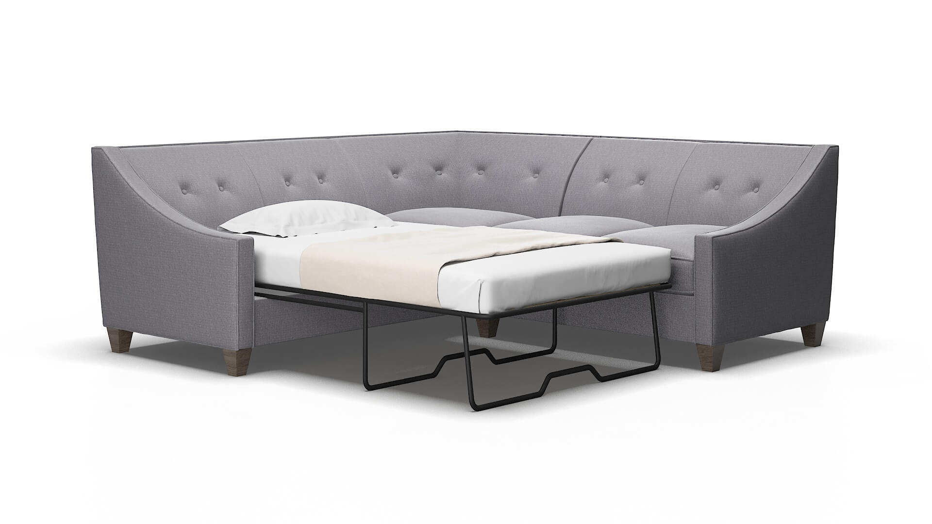 Berlin Parker Ash Sectional Sleeper Espresso legs 2