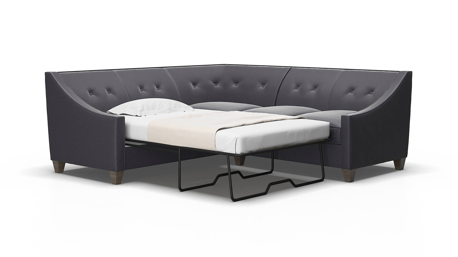 Berlin Parker charcoal Sectional sleeper Espresso Legs  2
