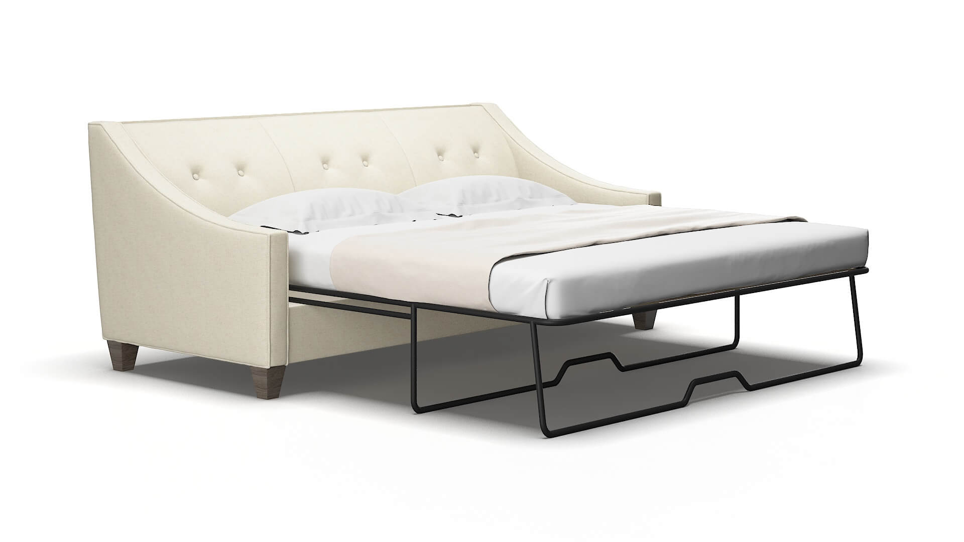 Berlin Phoenix ivory Sofa sleeper Espresso Legs  2
