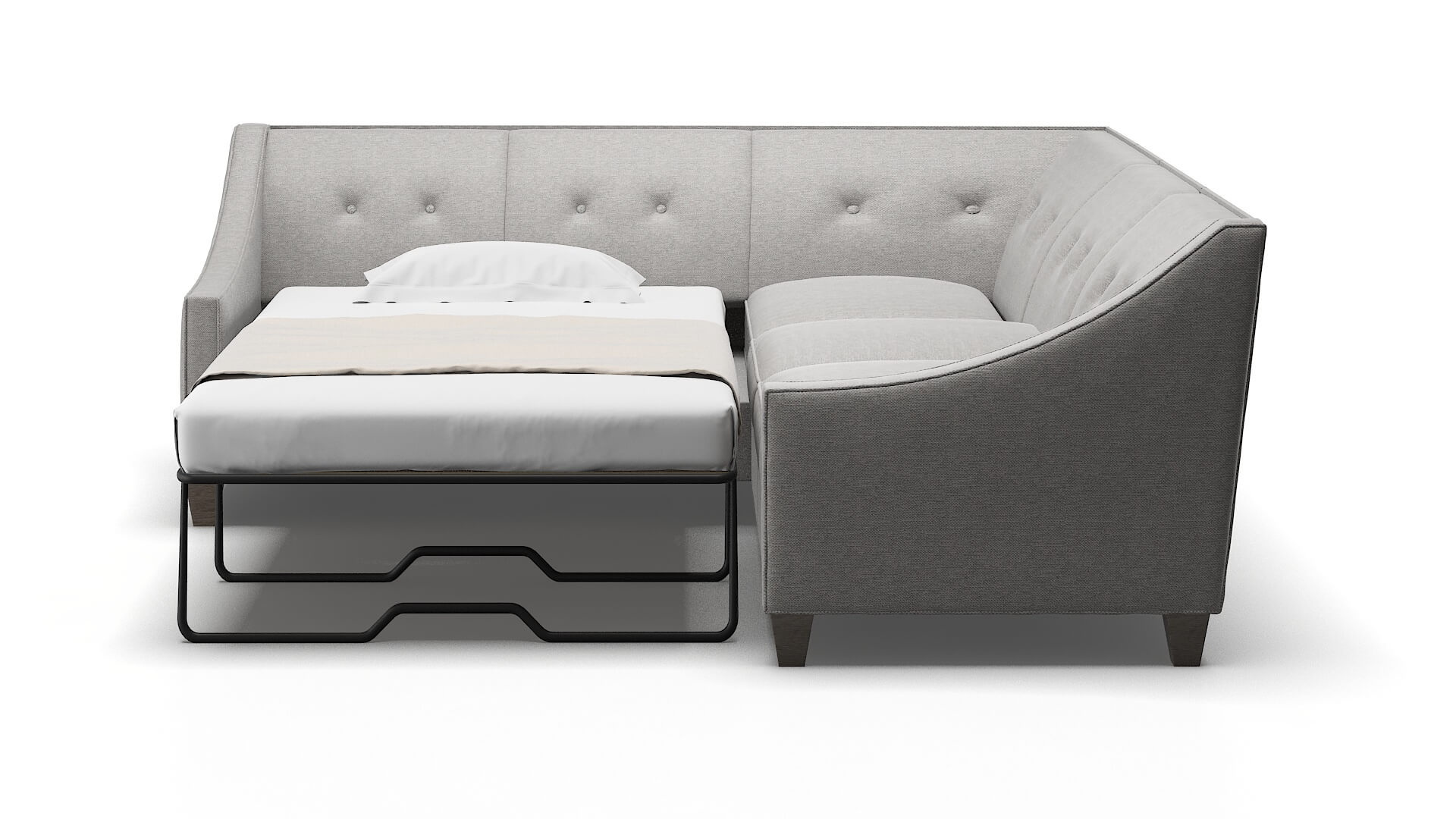 Berlin Phoenix Smoke Sectional Sleeper Espresso legs 1