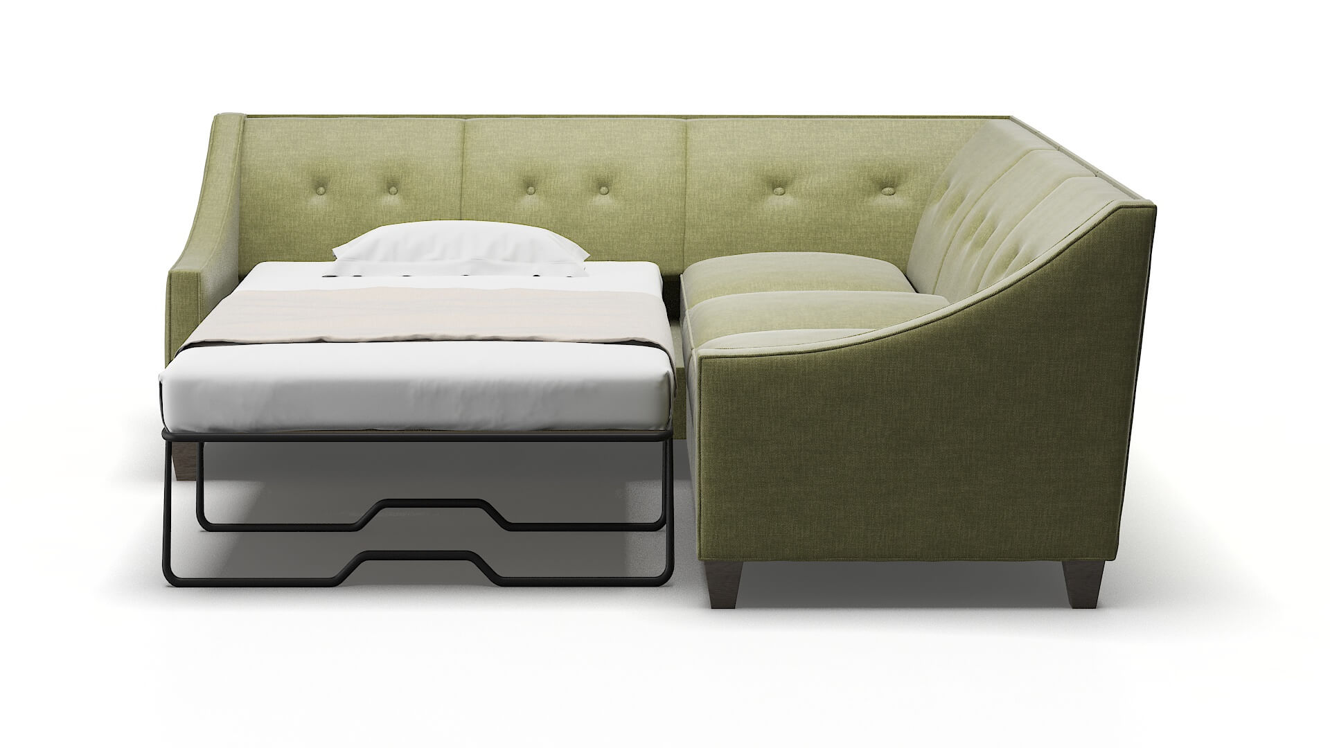 Berlin Portland Basil Sectional Sleeper Espresso legs 1