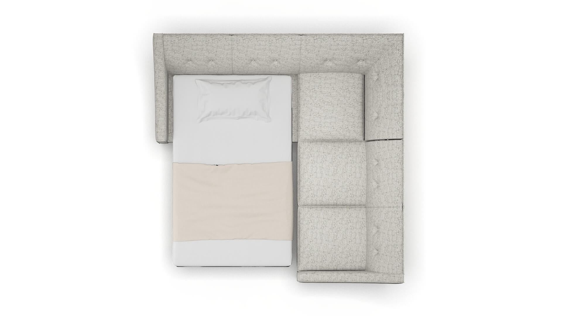 Berlin Prime Gravel Sectional Sleeper Espresso legs 3