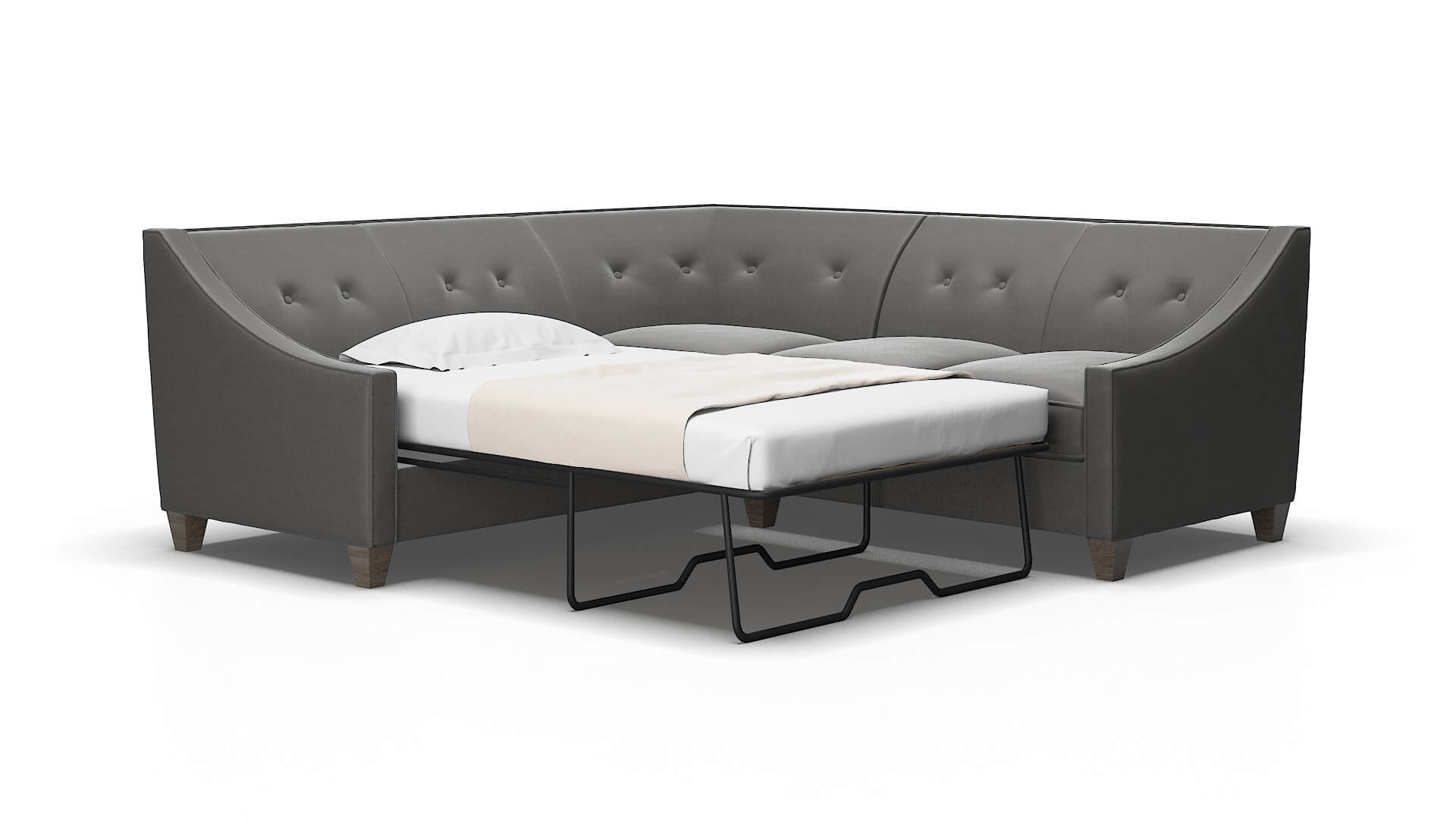 Berlin Rocket charcoal Sectional sleeper Espresso Legs  2