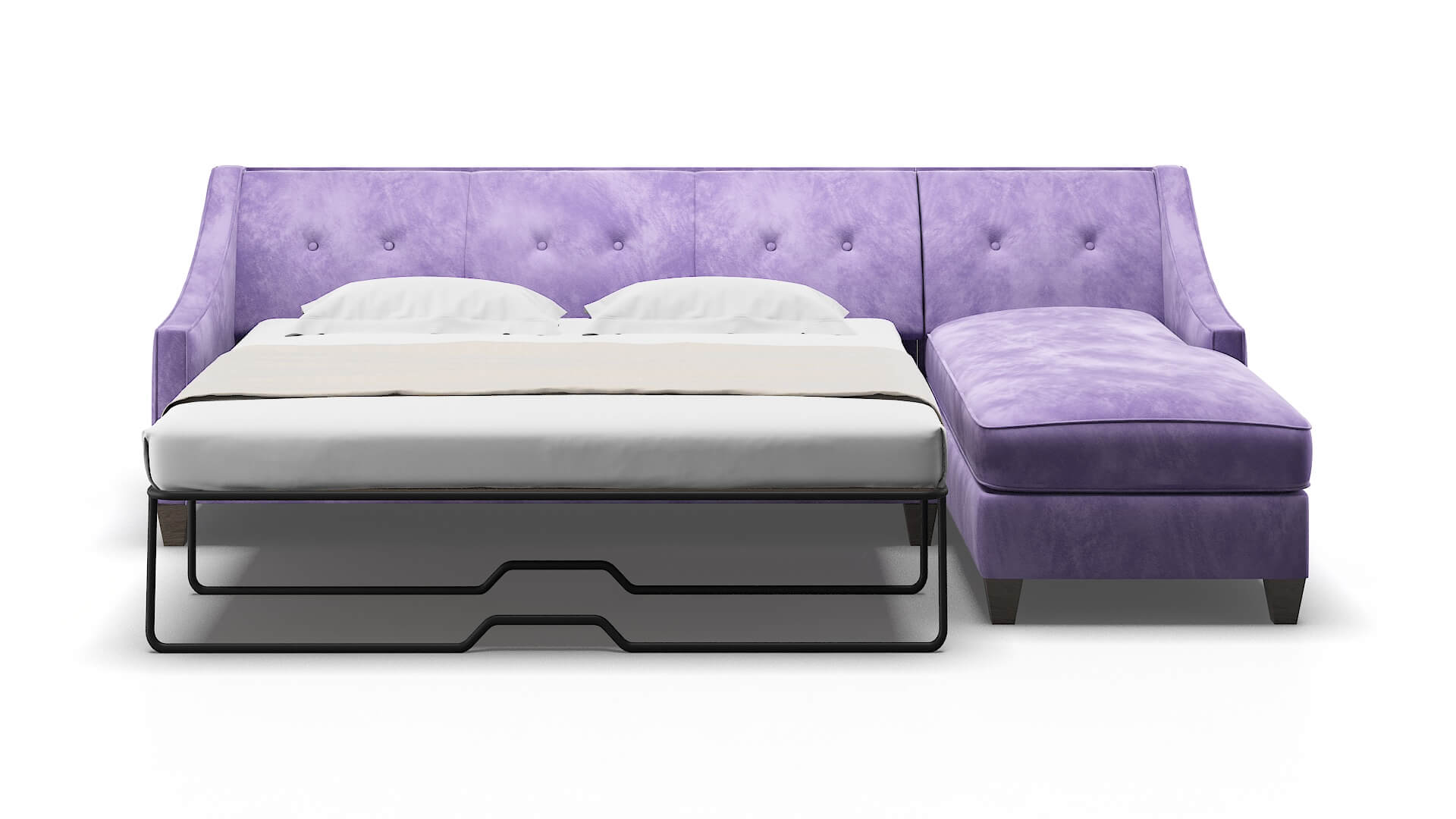 Berlin Royale Lavender Panel Sleeper Espresso legs 1