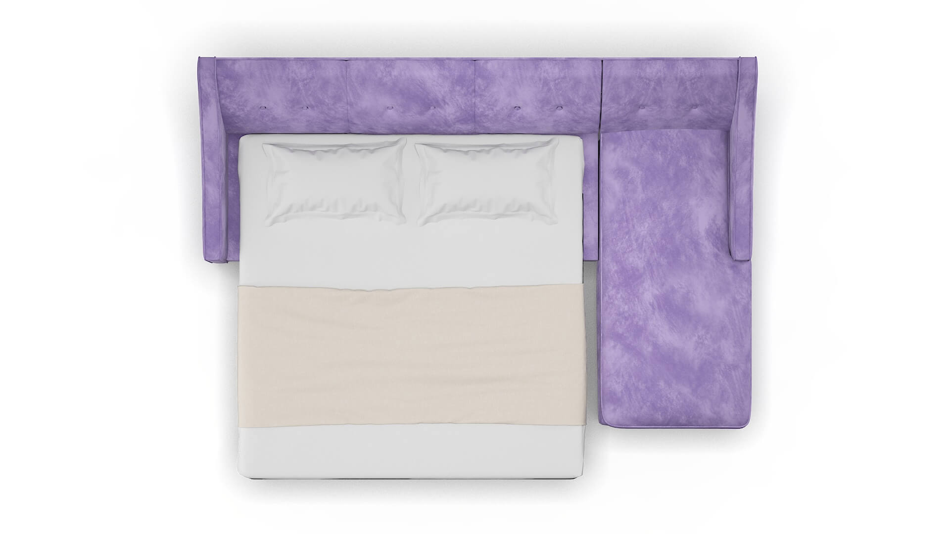 Berlin Royale Lavender Panel Sleeper Espresso legs 3