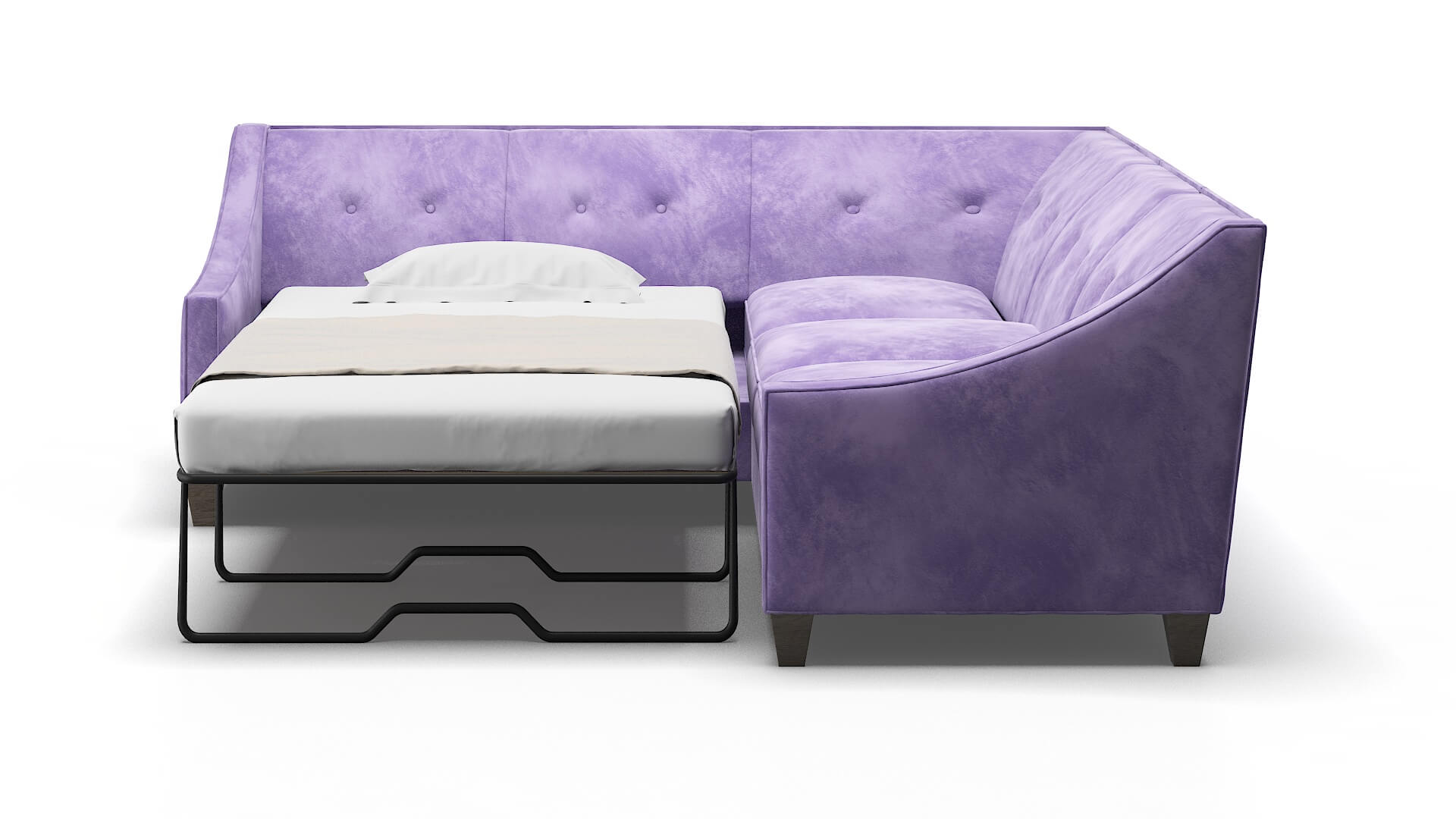 Berlin Royale Lavender Sectional Sleeper Espresso legs 1