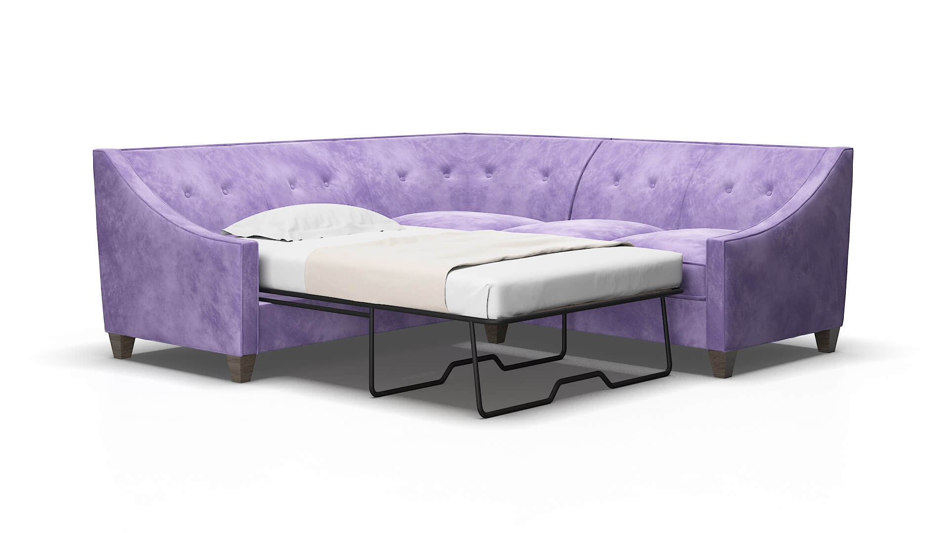 Berlin Royale lavender Sectional sleeper Espresso Legs  2