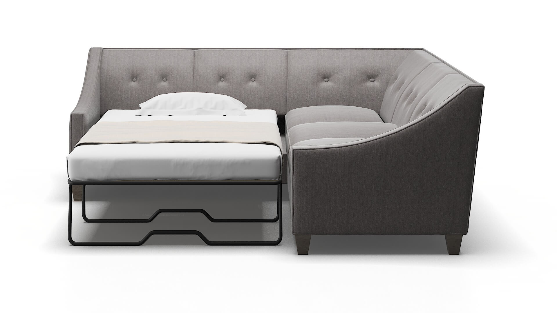 Berlin Sasha Granite Sectional Sleeper Espresso legs 1