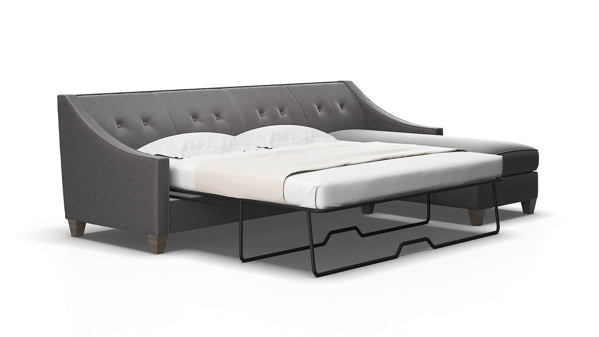 Berlin Sasha grey Panel sleeper Espresso Legs  2