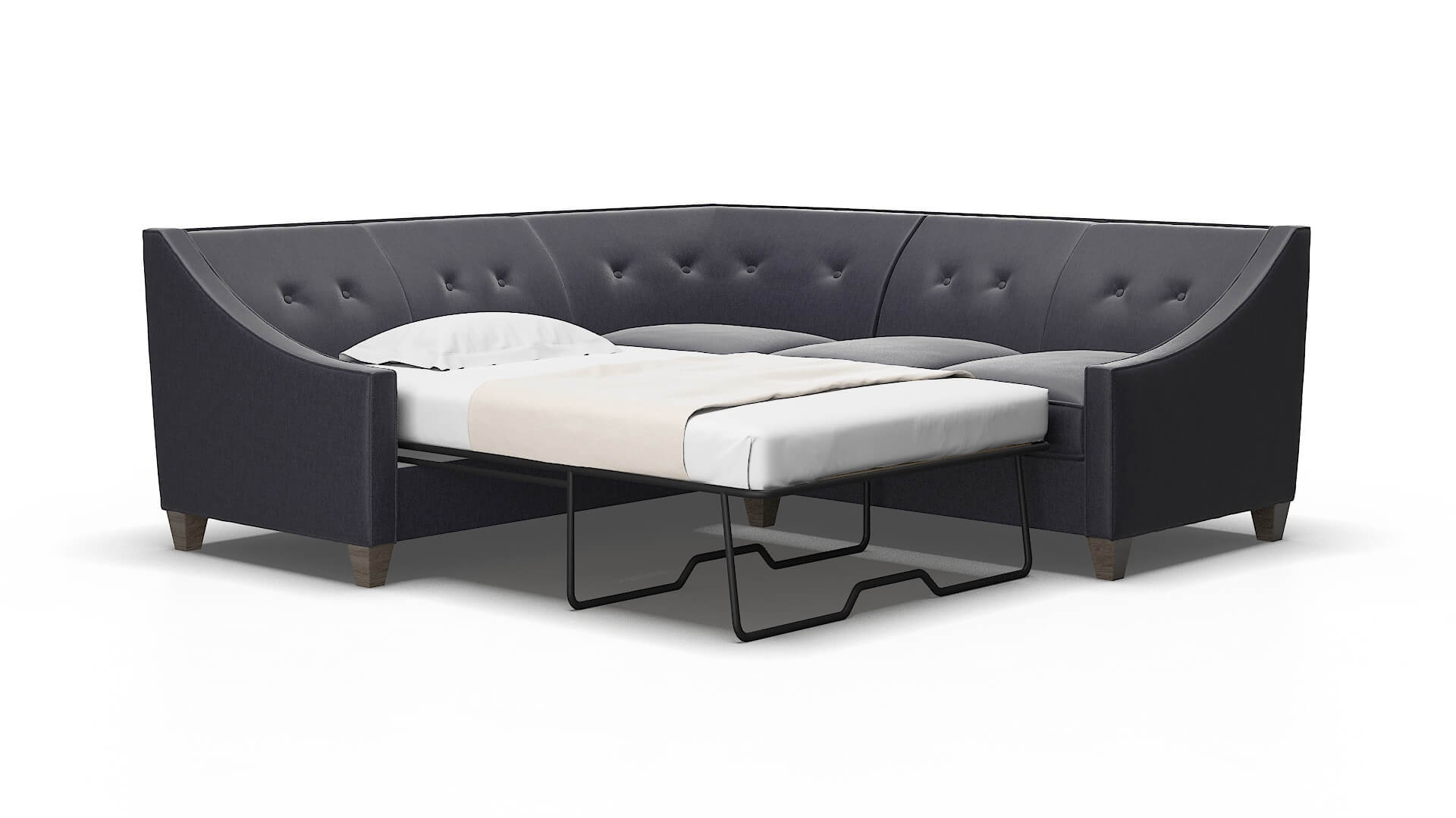 Berlin Sasha navy Sectional sleeper Espresso Legs  2