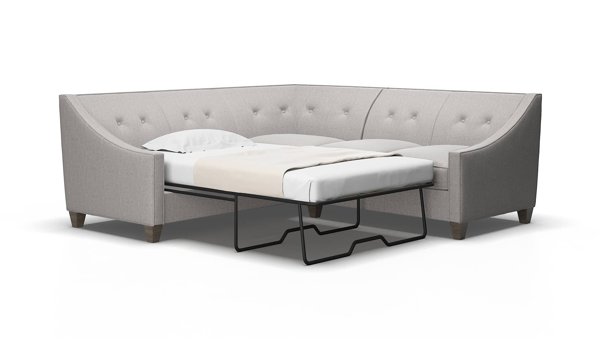 Berlin Sasha silver Sectional sleeper Espresso Legs  2