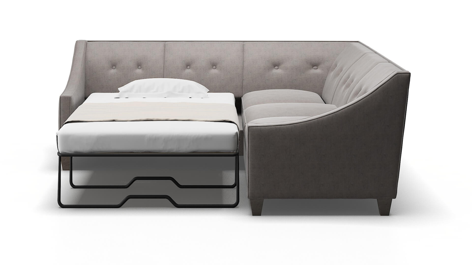 Berlin Suave Slate Sectional Sleeper Espresso legs 1