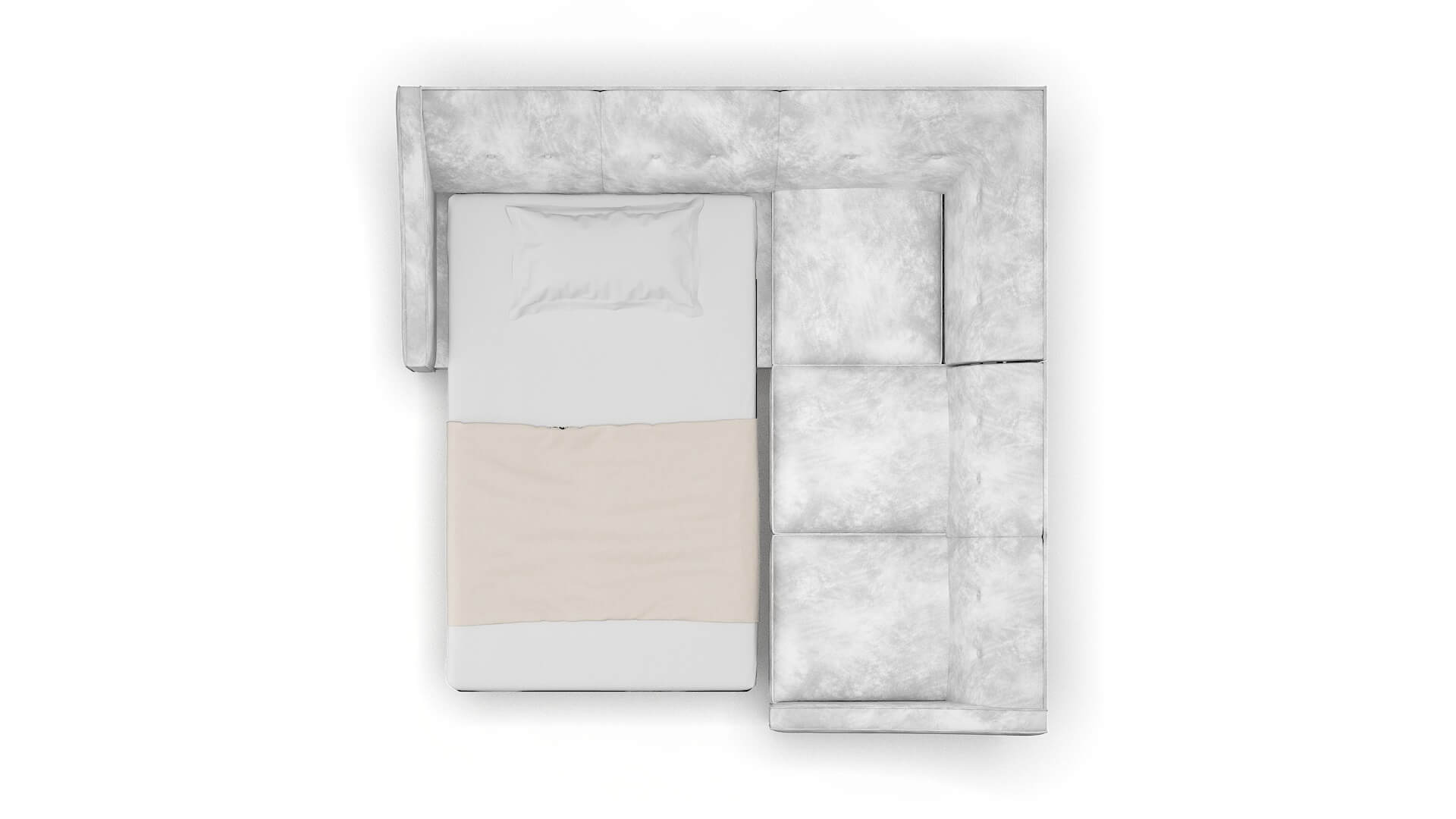 Berlin Terrain Pearl Sectional Sleeper Espresso legs 3