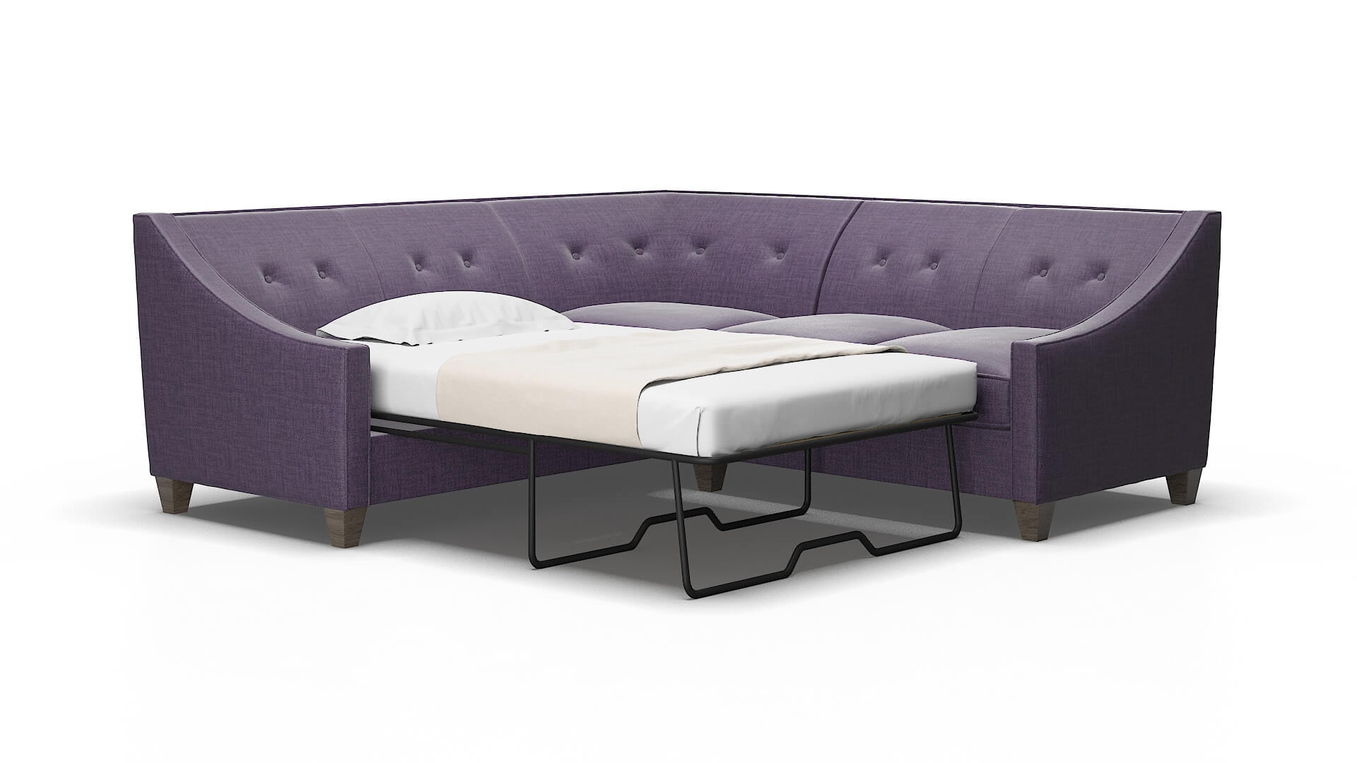 Berlin Tess Blackberry Sectional Sleeper Espresso legs 2