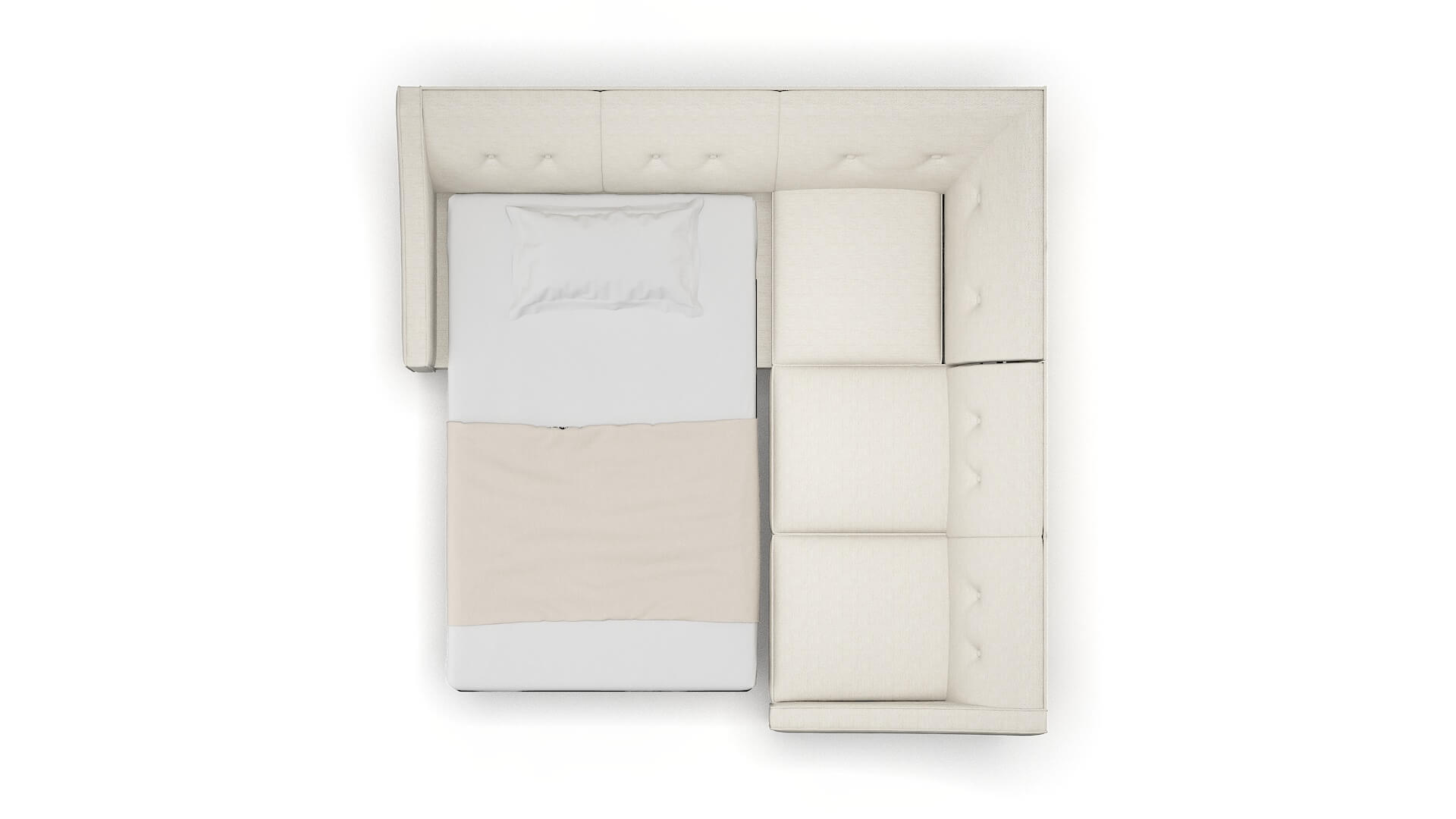 Berlin Venus Cream Sectional Sleeper Espresso legs 3