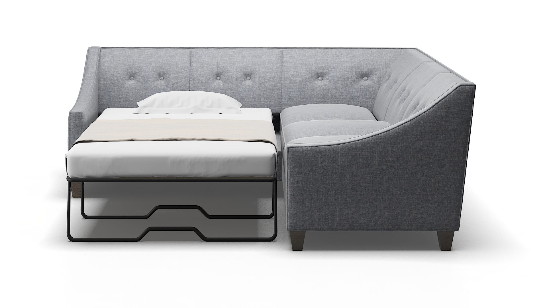 Berlin Venus Mist Sectional Sleeper Espresso legs 1