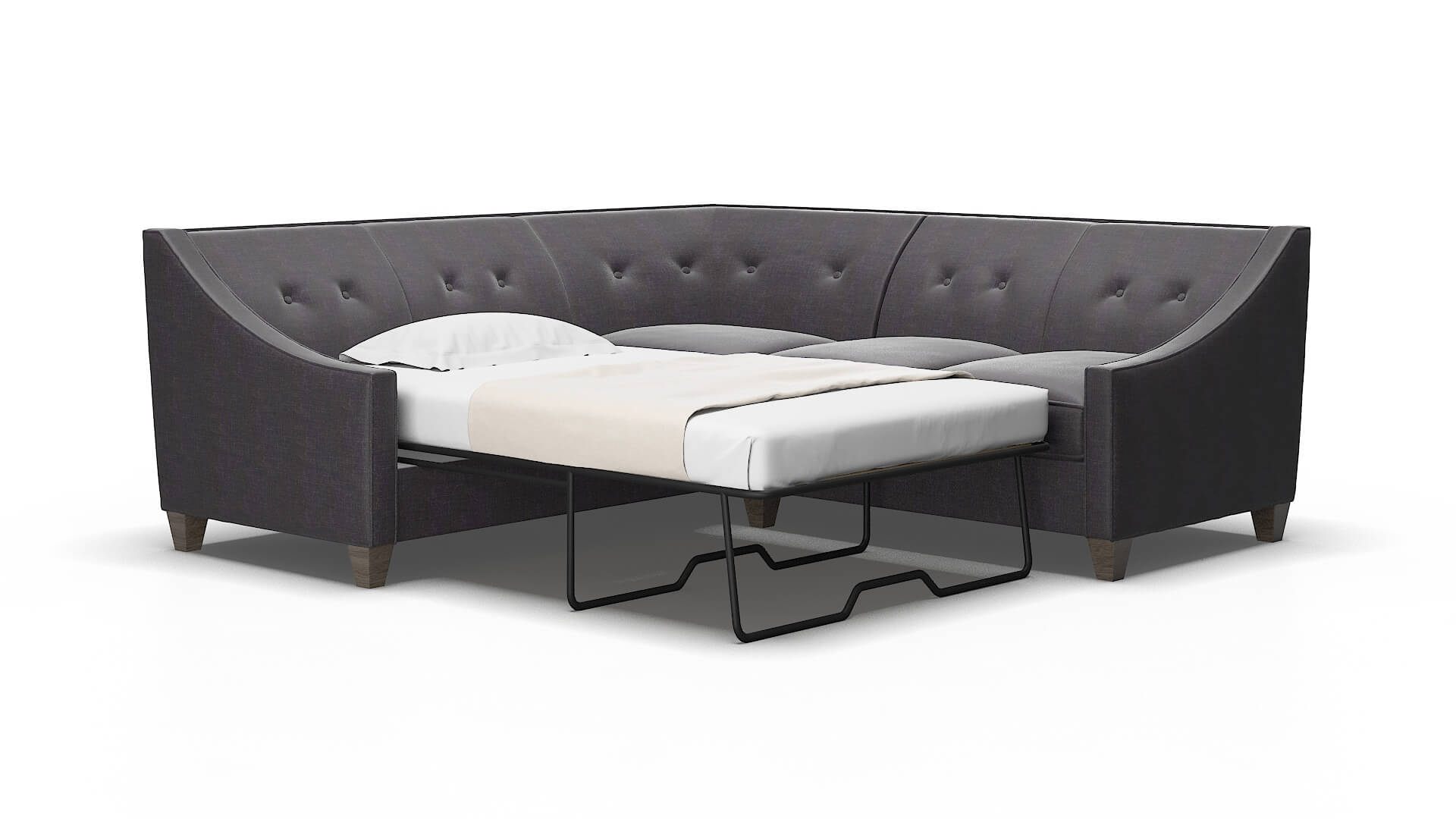 Berlin Venus Onyx Sectional Sleeper Espresso legs 2