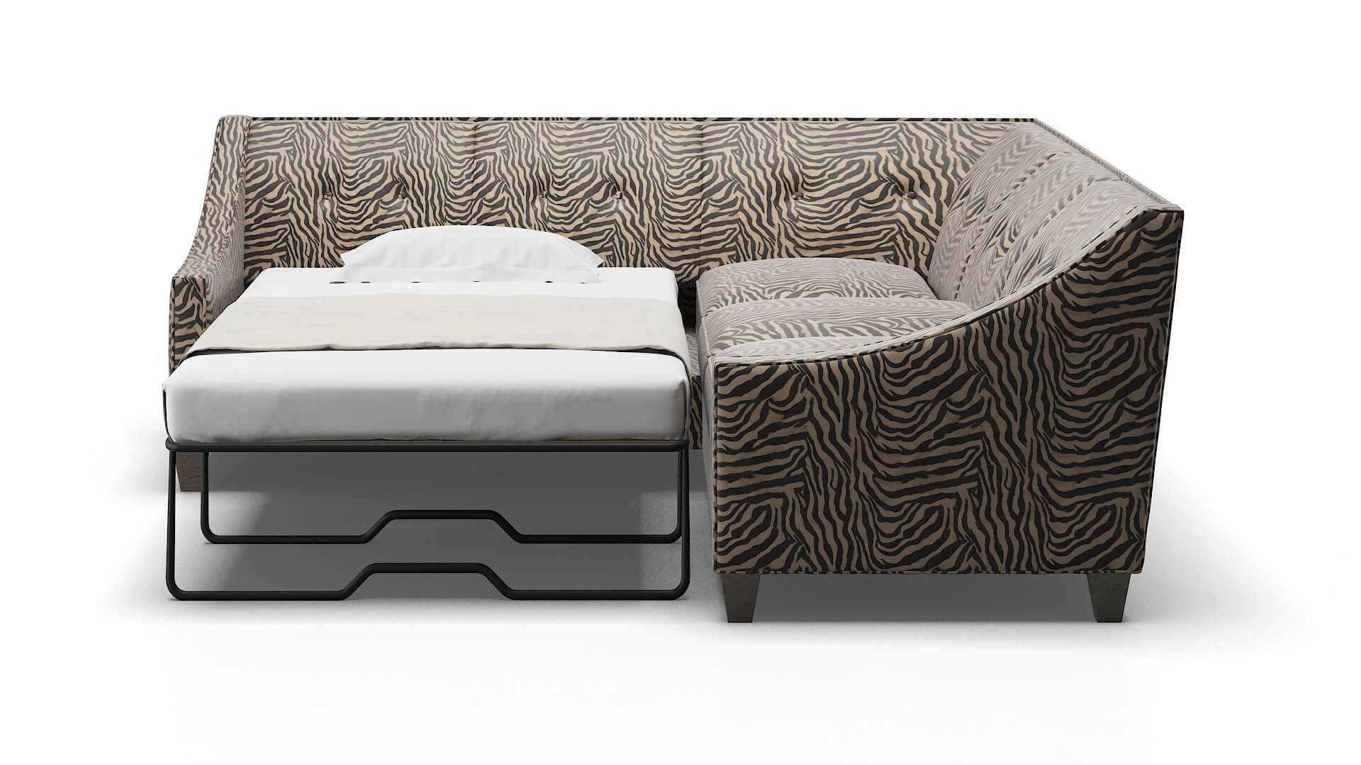 Berlin Zambia Coffee Sectional Sleeper Espresso legs 1