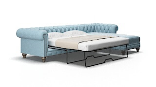 Bordeaux Atlas Turquoise Panel Sleeper Espresso legs 2