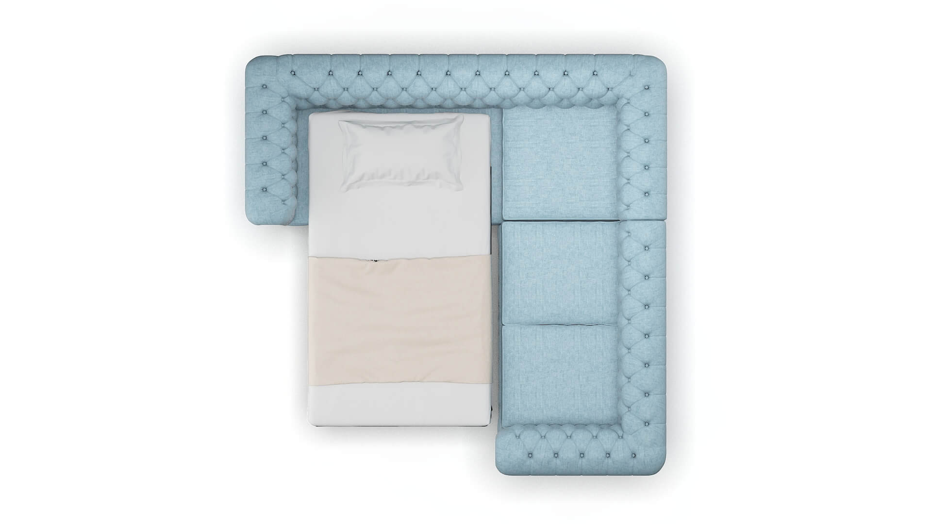 Bordeaux Atlas Turquoise Sectional Sleeper Espresso legs 3