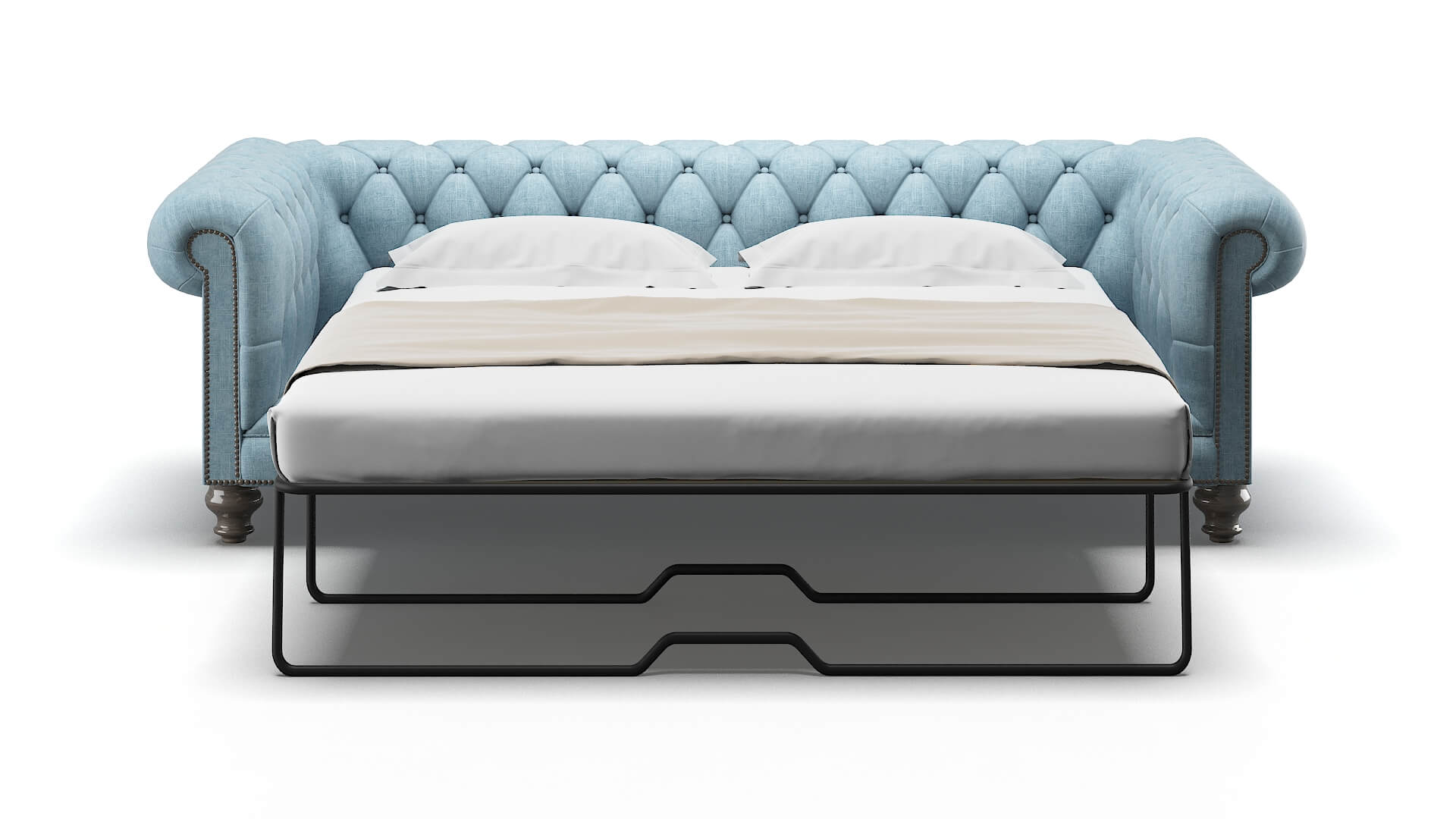 Bordeaux Atlas Turquoise Sofa Sleeper Espresso legs 1