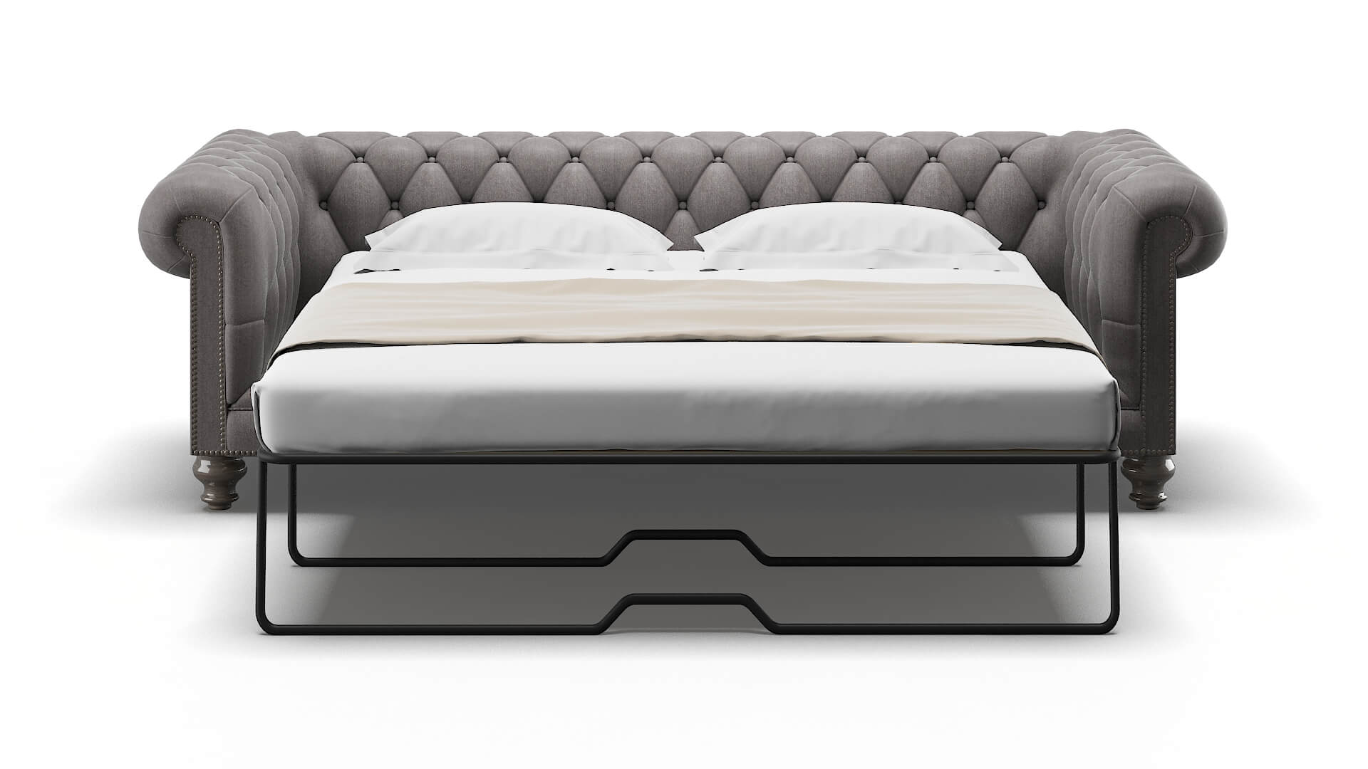 Bordeaux Atlas_plz Silver Sofa Sleeper Espresso legs 1