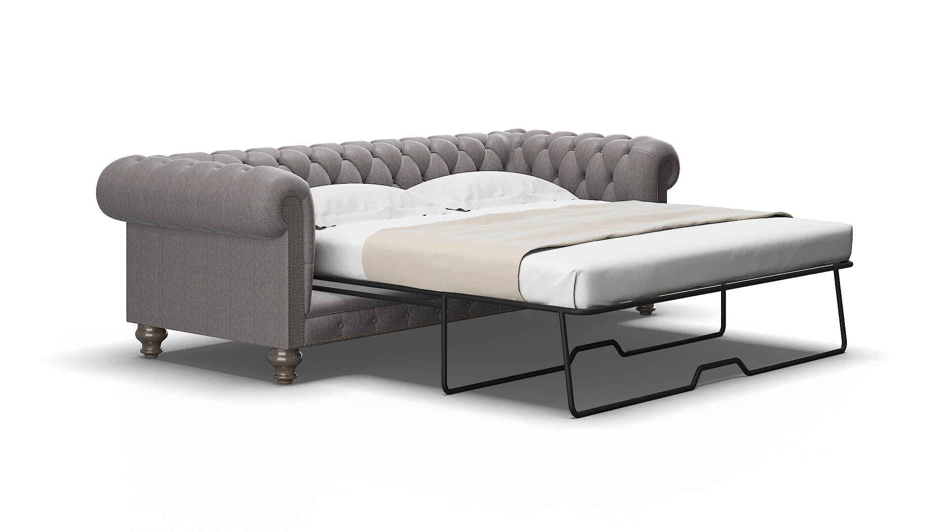 Bordeaux Atlas_plz Silver Sofa Sleeper Espresso legs 2