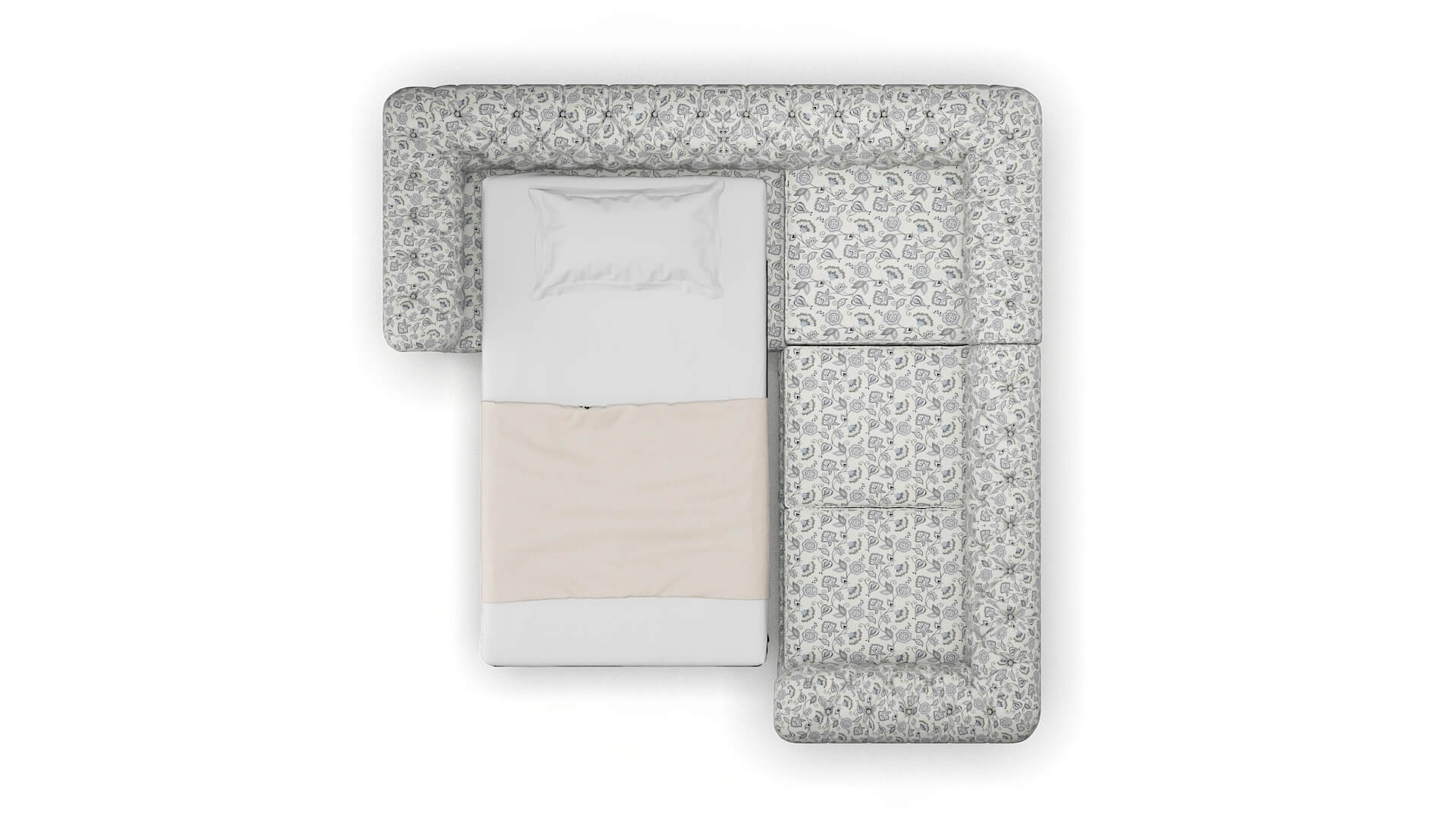 Bordeaux Avignon Sky Sectional Sleeper Espresso legs 3