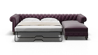 Bordeaux Bella Aubergine Panel Sleeper Espresso legs 1