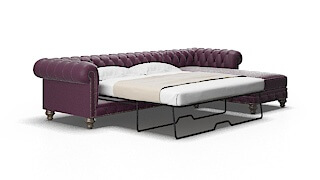 Bordeaux Bella Aubergine Panel Sleeper Espresso Legs 2