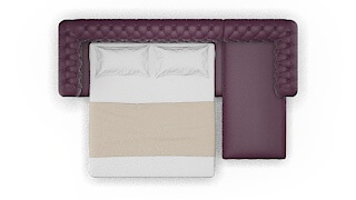 Bordeaux Bella Aubergine Panel Sleeper Espresso legs 3