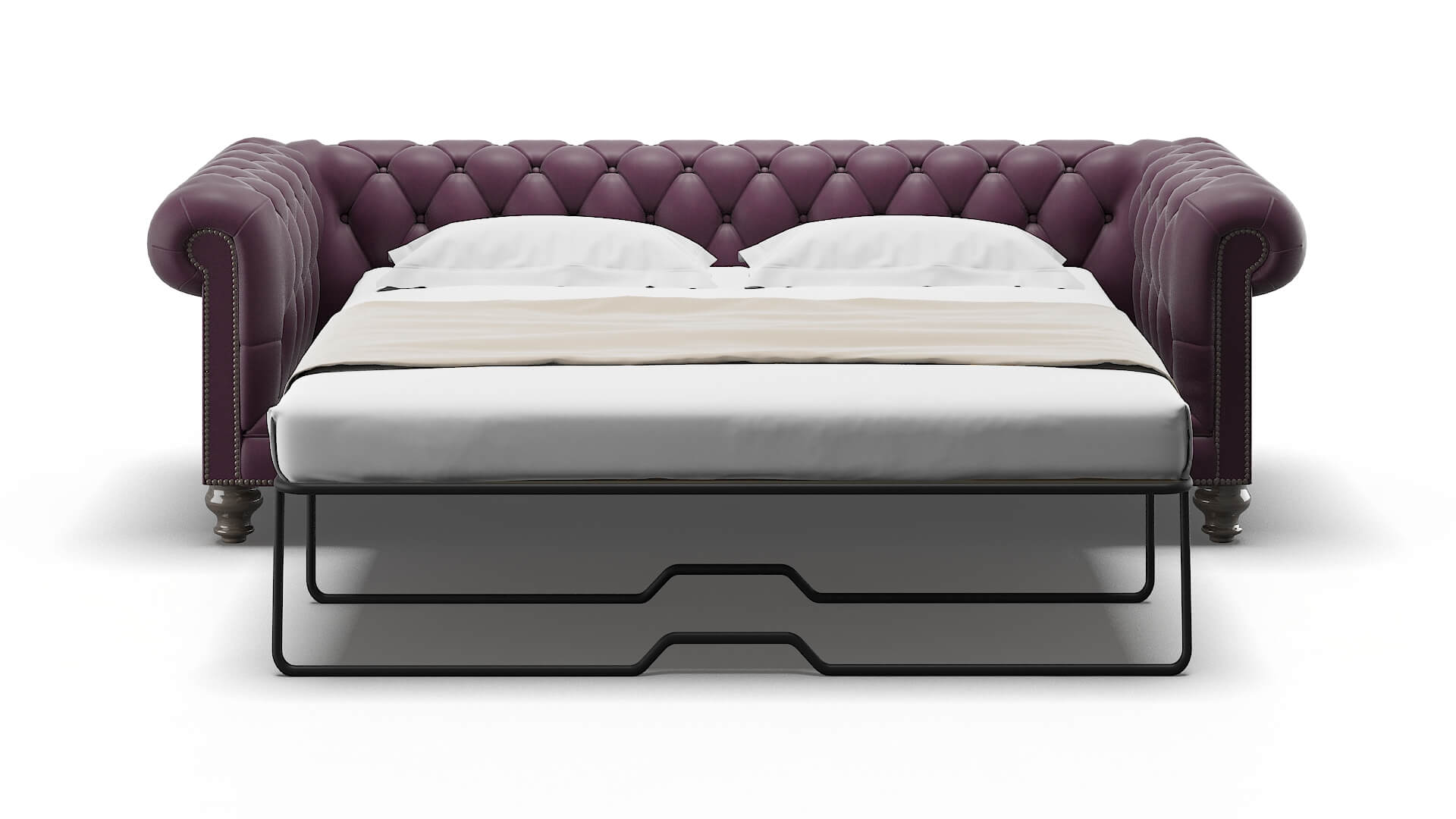 Bordeaux Bella Aubergine Sofa Sleeper Espresso legs 1