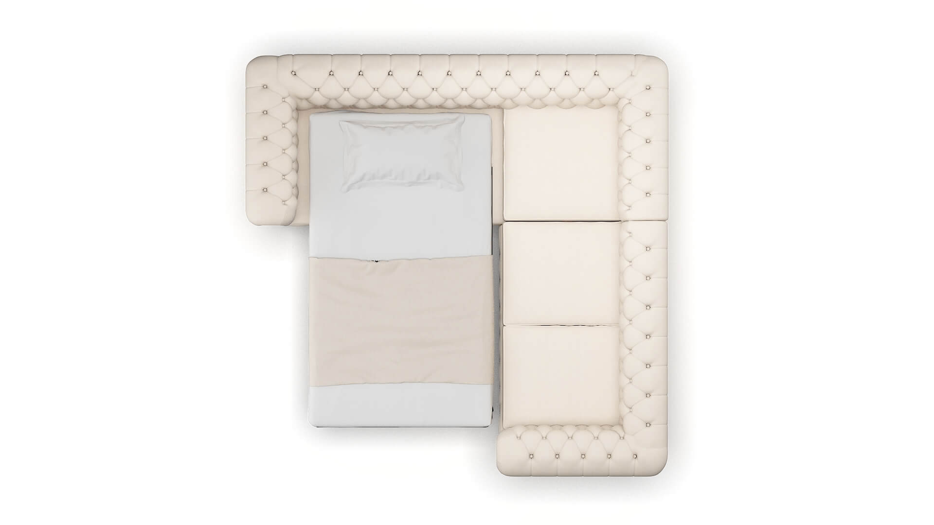 Bordeaux Bella Buckwheat Sectional Sleeper Espresso legs 3