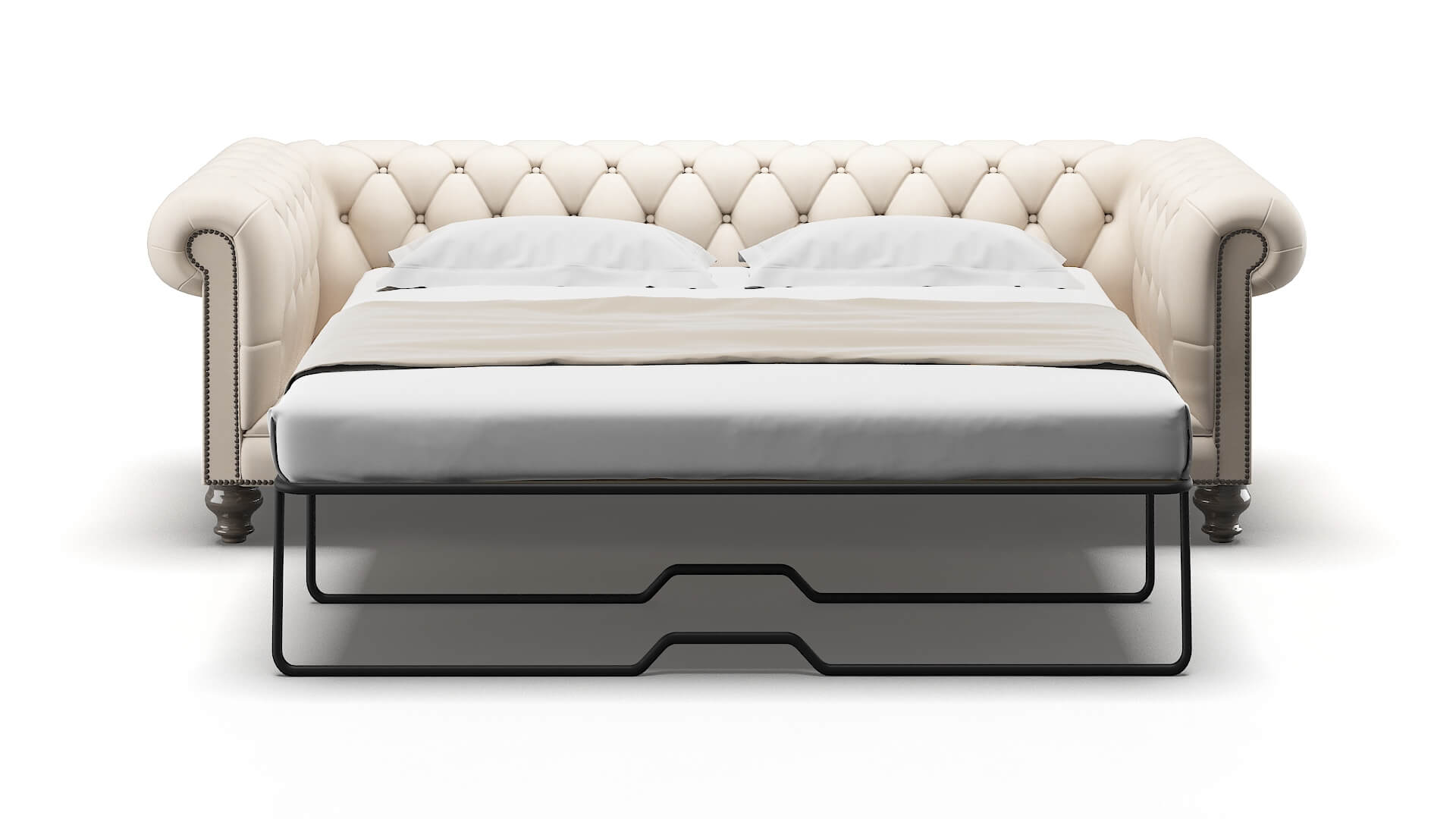 Bordeaux Bella Buckwheat Sofa Sleeper Espresso legs 1