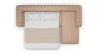 Bordeaux Bella Cocoa Panel Sleeper Espresso legs 3