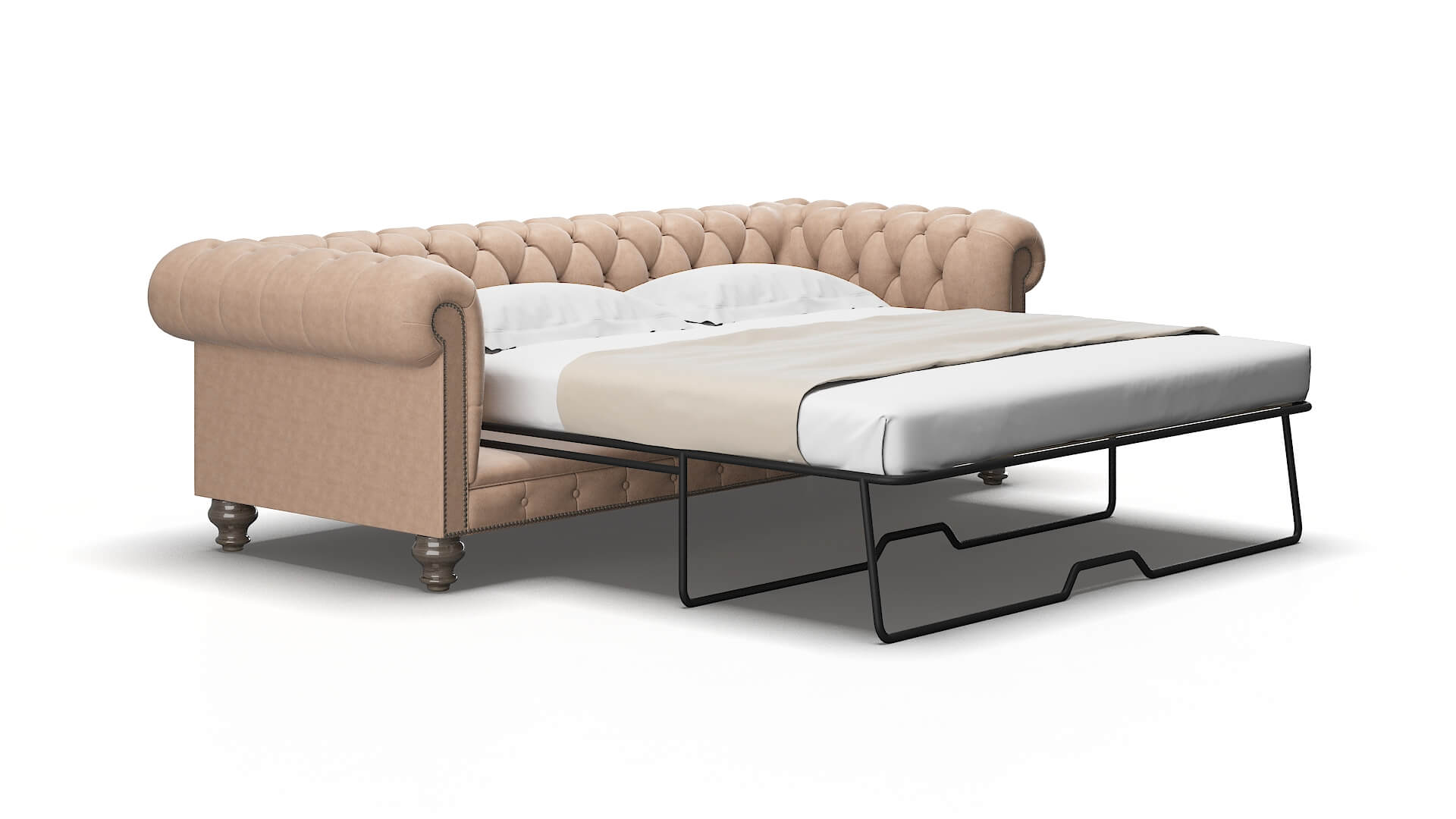 Bordeaux Bella Cocoa Sofa Sleeper Espresso legs 2