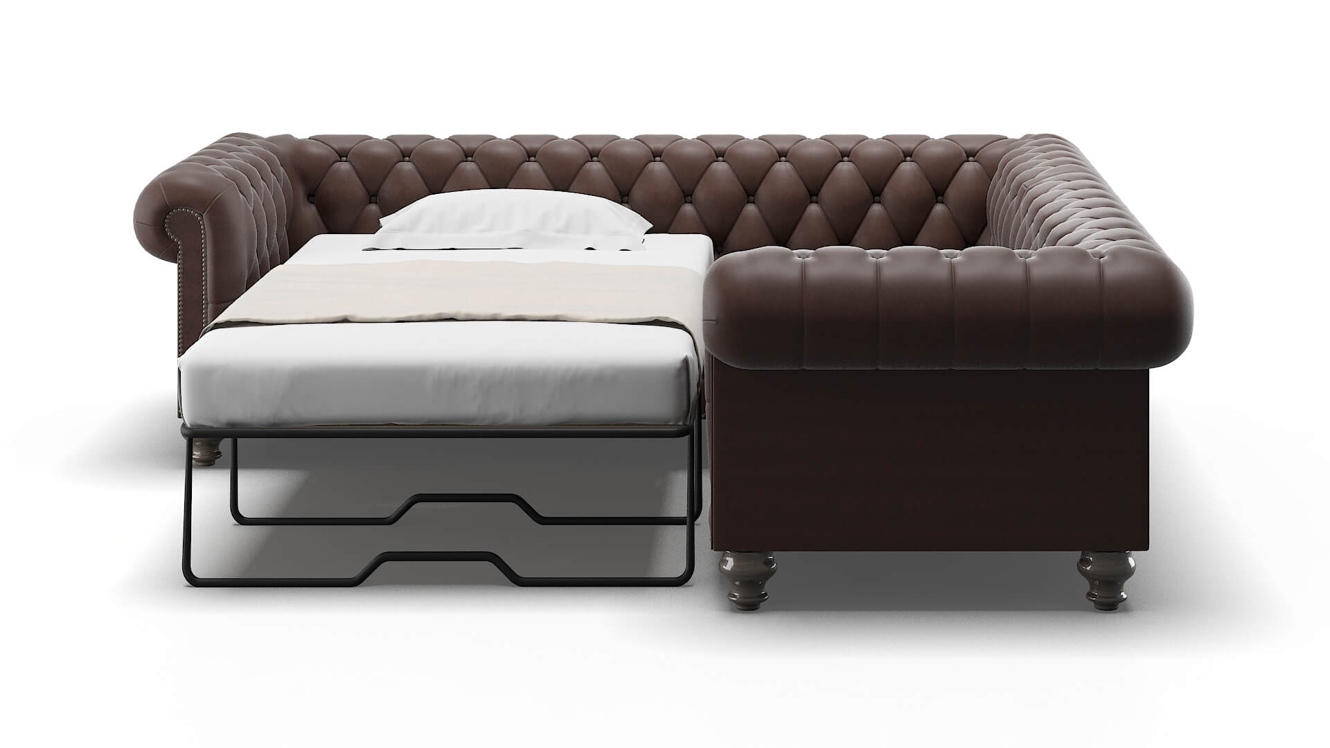 Bordeaux Bella Espresso Sectional Sleeper Espresso legs 1