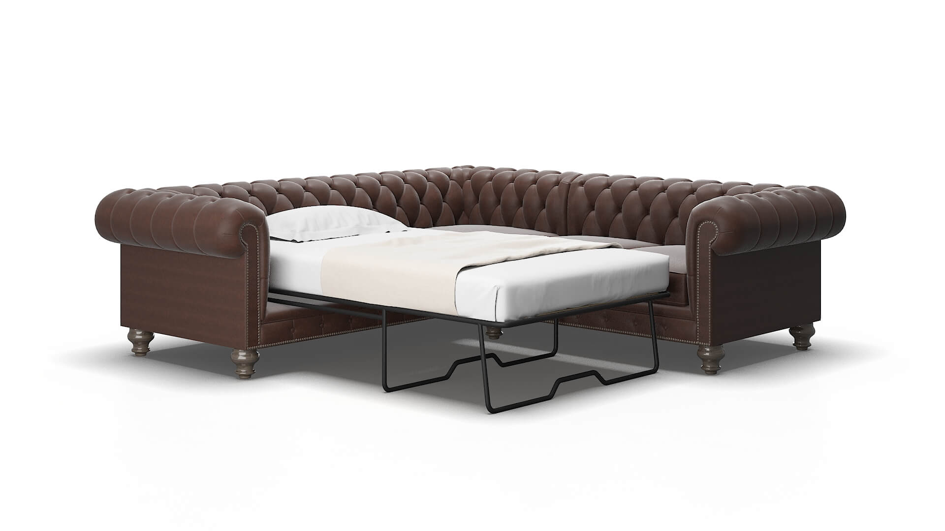 Bordeaux Bella espresso Sectional sleeper Espresso Legs  2