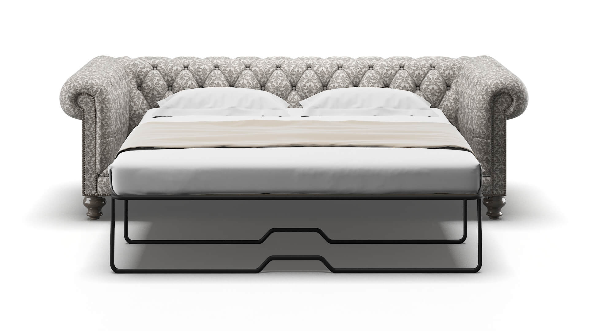 Bordeaux Bergamo Dove Sofa Sleeper Espresso legs 1