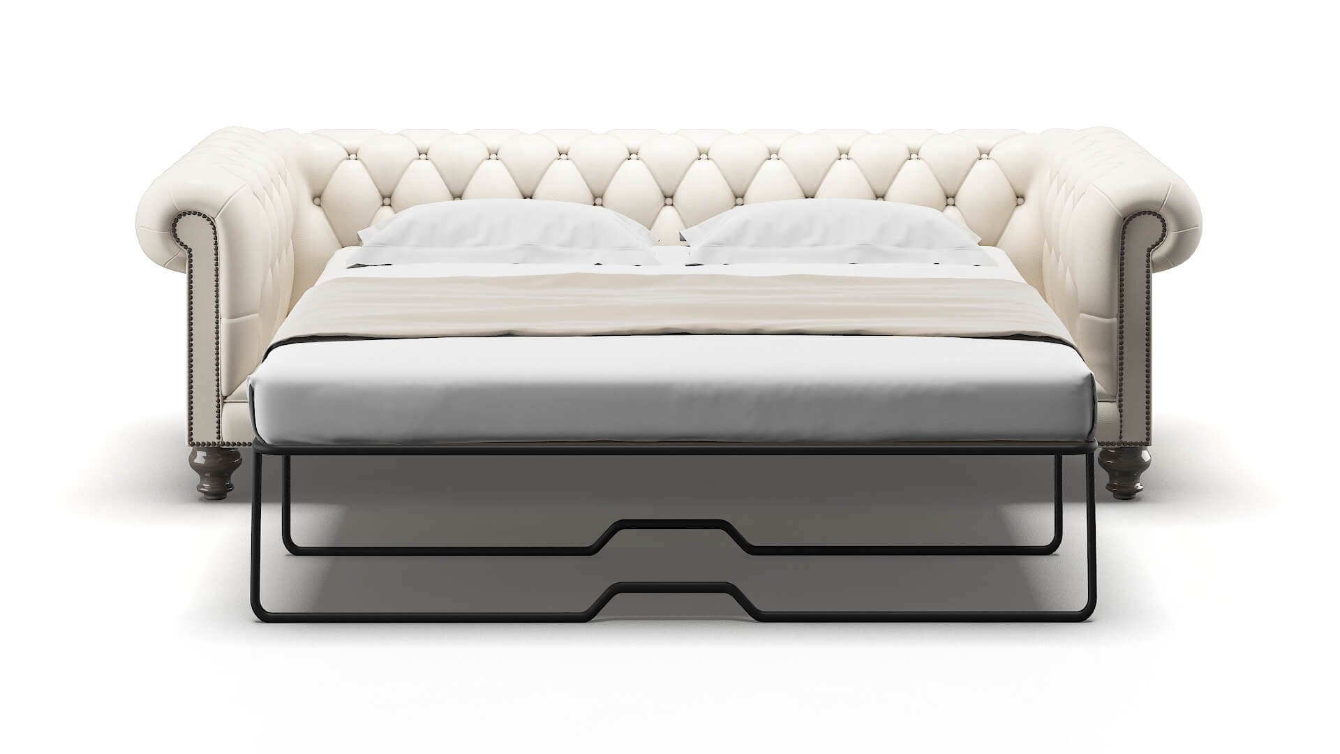 Bordeaux Blanche Milky Sofa Sleeper Espresso legs 1