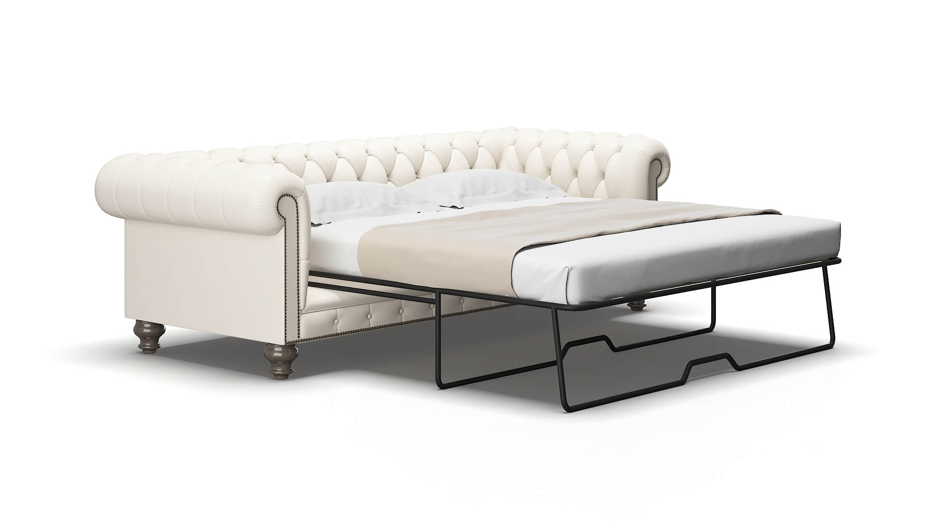Bordeaux Blanche milky Sofa sleeper Espresso Legs  2