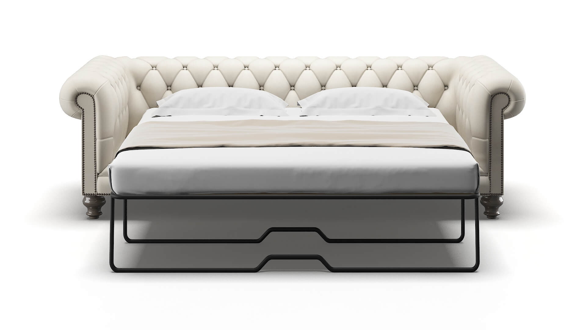 Bordeaux Bungalow Ivory Sofa Sleeper Espresso legs 1