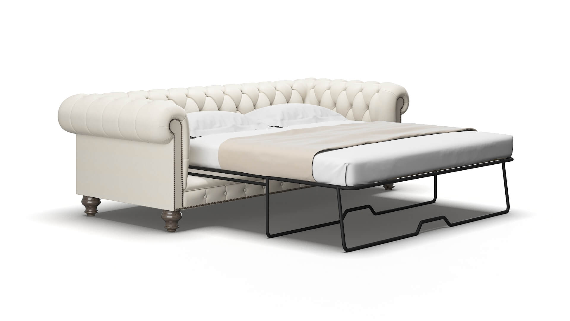 Bordeaux Bungalow Ivory Sofa Sleeper espresso legs 2