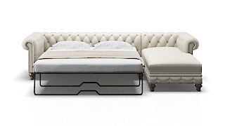 Bordeaux Catalina Linen Panel Sleeper Espresso legs 1