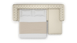 Bordeaux Catalina Wheat Panel Sleeper Espresso legs 3