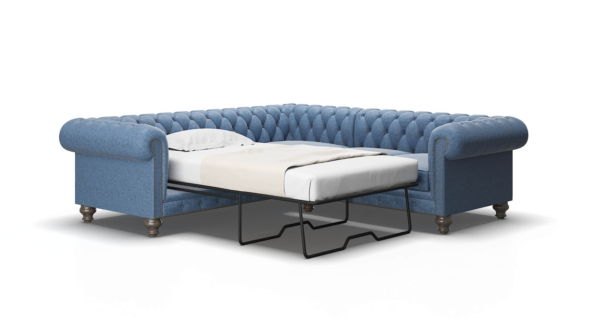 Bordeaux Clyde Deep_ocean Sectional Sleeper espresso legs 2