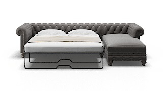 Bordeaux Cosmo Charcoal Panel Sleeper Espresso legs 1